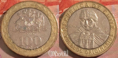Чили 100 песо 2009 года, KM# 236, 129b-034