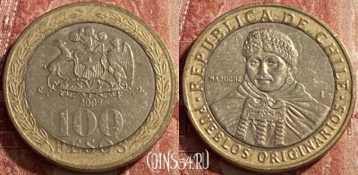Чили 100 песо 2009 года, KM# 236, 450q-067