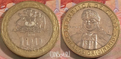 Чили 100 песо 2010 года, KM# 236, 138b-047
