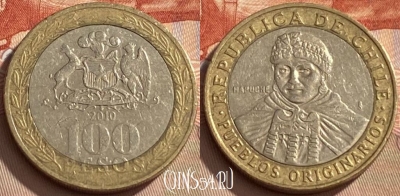 Чили 100 песо 2010 года, KM# 236, 428q-088