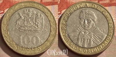 Чили 100 песо 2010 года, KM# 236, 429q-044