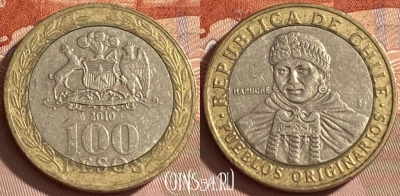 Чили 100 песо 2010 года, KM# 236, 461r-226
