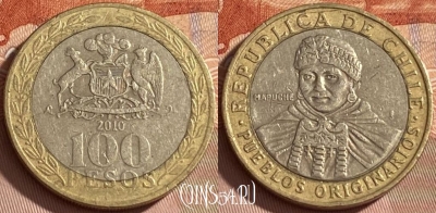 Чили 100 песо 2010 года, KM# 236, 461r-300