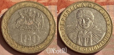 Чили 100 песо 2010 года, KM# 236, 462r-077
