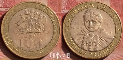 Чили 100 песо 2012 года, KM# 236, 066l-101