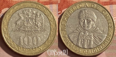 Чили 100 песо 2012 года, KM# 236, 461r-189