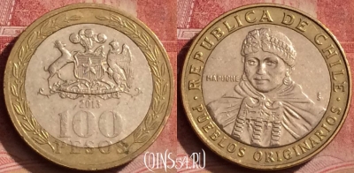 Чили 100 песо 2013 года, KM# 236, 066l-111