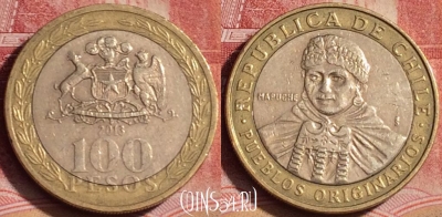 Чили 100 песо 2013 года, KM# 236, 392-102