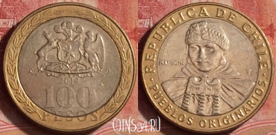 Чили 100 песо 2014 года, KM# 236, 391-128