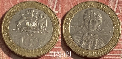 Чили 100 песо 2015 года, KM# 236, 269r-072 ♛