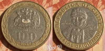 Чили 100 песо 2015 года, KM# 236, 280r-144
