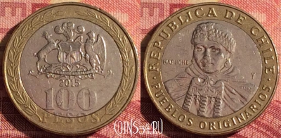 Чили 100 песо 2015 года, KM# 236, 331i-043