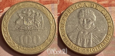 Чили 100 песо 2015 года, KM# 236, 462r-012