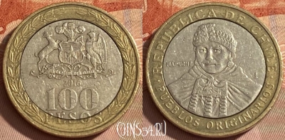 Чили 100 песо 2016 года, KM# 236, 462r-003
