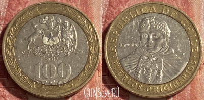 Чили 100 песо 2017 года, KM# 236, 432r-056