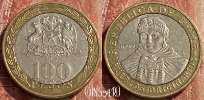 Чили 100 песо 2017 года, KM# 236, 462q-489 ♛