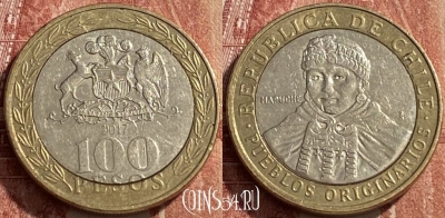 Чили 100 песо 2017 года, KM# 236, 462q-502