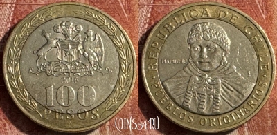 Чили 100 песо 2018 года, KM# 236, 223s-041
