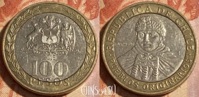 Чили 100 песо 2018 года, KM# 236, 296r-042 ♛