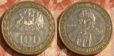 Чили 100 песо 2021 года, KM# 236, 396r-073