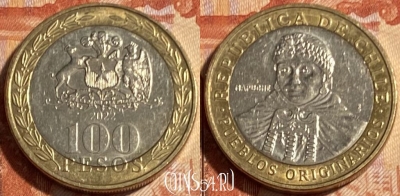 Чили 100 песо 2022 года, KM# 236, 499р-129