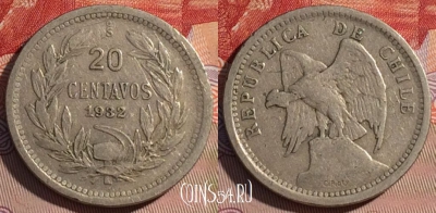 Чили 20 сентаво 1932 года, KM# 167, 064d-042