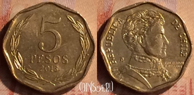 Чили 5 песо 2013 года, KM# 232, 414-001