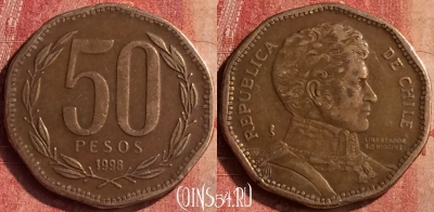 Чили 50 песо 1996 года, KM# 219, 402-063