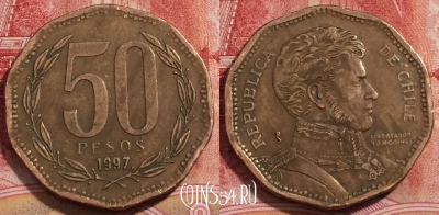 Чили 50 песо 1997 года, KM# 219.2, 226-139