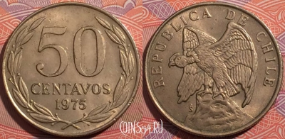 Чили 50 сентаво 1975 года, KM# 206, a114-137