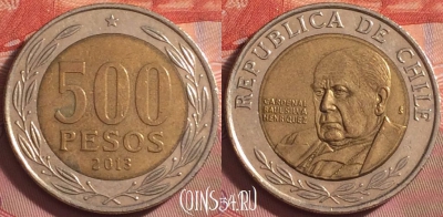 Чили 500 песо 2013 года, KM# 235, 186k-061