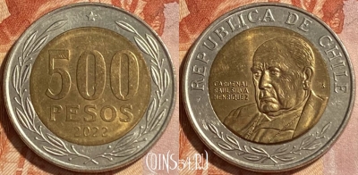 Чили 500 песо 2022 года, KM# 235, 209r-011 ♛