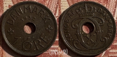 Дания 1 эре 1932 года, KM# 826, 505s-009