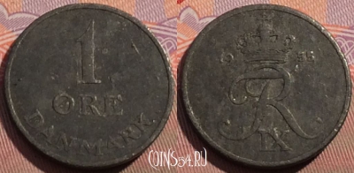 Дания 1 эре 1955 года, KM# 839, 118c-009