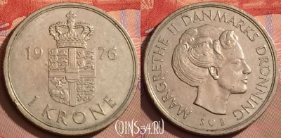 Дания 1 крона 1976 года, KM# 862, 080l-131