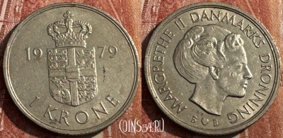 Дания 1 крона 1979 года, KM# 862, 476s-100