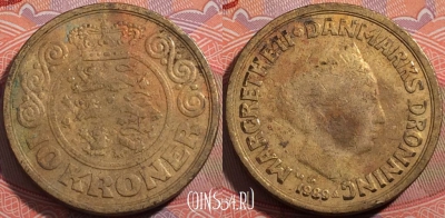 Дания 10 крон 1989 года, KM# 867, 179-143