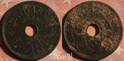 Дания 2 эре 1927 года, KM# 827, 176i-078