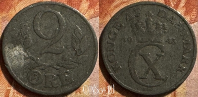 Дания 2 эре 1943 года, KM# 833a, 503s-017