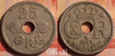 Дания 25 эре 1929 года, KM# 823, 287n-142