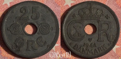 Дания 25 эре 1944 года, KM# 823a, 372-080