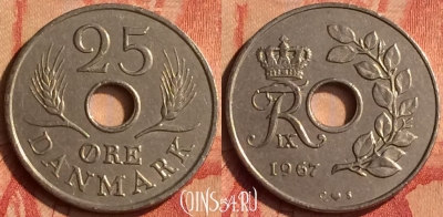 Дания 25 эре 1967 года, KM# 855, 049n-054