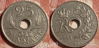Дания 25 эре 1968 года, KM# 855, 492р-097