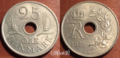 Дания 25 эре 1972 года, см. состояние, 49-001