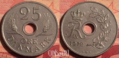 Дания 25 эре 1972 года, KM# 855, 227i-067