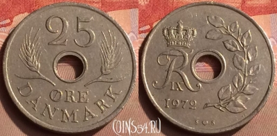 Дания 25 эре 1972 года, KM# 855, 424-065