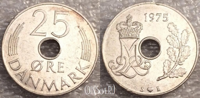Дания 25 эре 1975 года, см. состояние, 79-059a