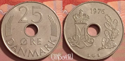 Дания 25 эре 1976 года, KM# 861, 278l-101
