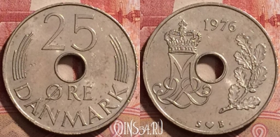 Дания 25 эре 1976 года, KM# 861, 283k-007
