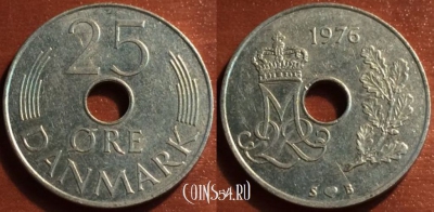Дания 25 эре 1976 года, см. состояние, 49-004